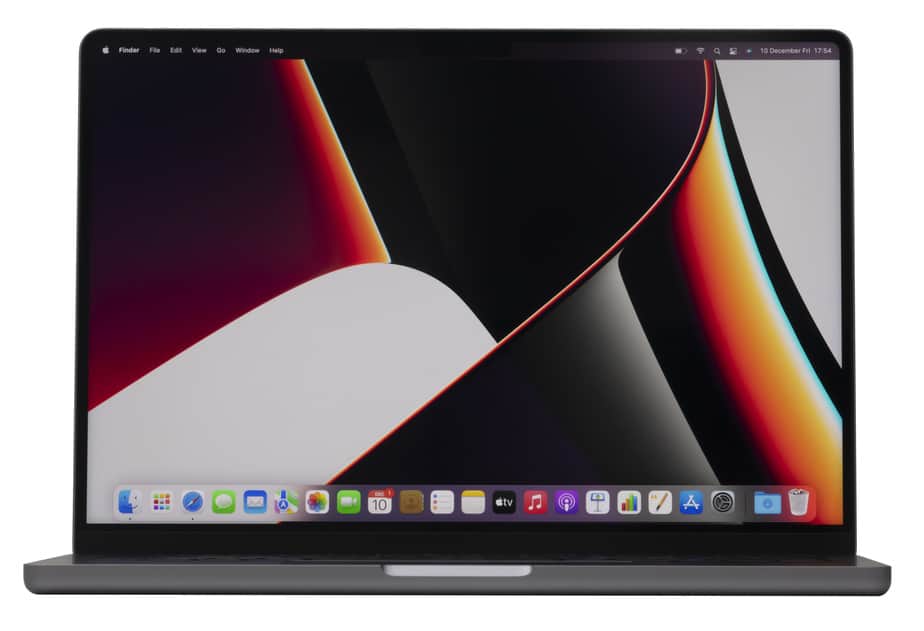 ISTANBUL, TURKEY - December 10, 2021: New MacBook Pro. The most powerful MacBook Pro ever is here. With the blazing-fast M1 Pro or M1 Max chip — the first Apple silicon designed for pros — you get groundbreaking performance and amazing battery life. Add to that a stunning Liquid Retina XDR display, the best camera and audio ever in a Mac notebook, and all the ports you need.